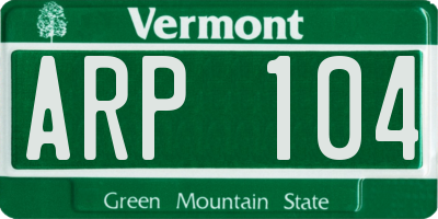 VT license plate ARP104