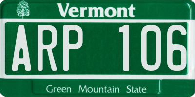 VT license plate ARP106