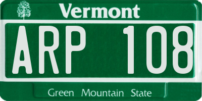 VT license plate ARP108