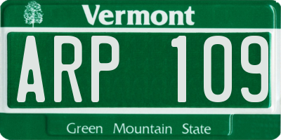 VT license plate ARP109