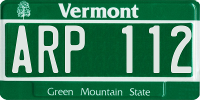 VT license plate ARP112