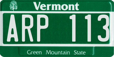 VT license plate ARP113