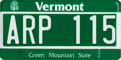 VT license plate ARP115