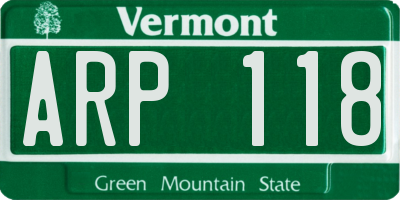 VT license plate ARP118