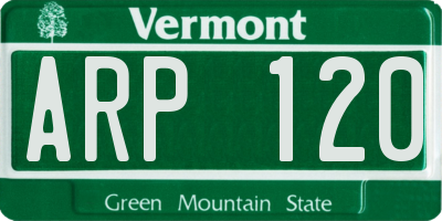 VT license plate ARP120