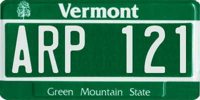 VT license plate ARP121