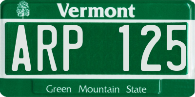 VT license plate ARP125
