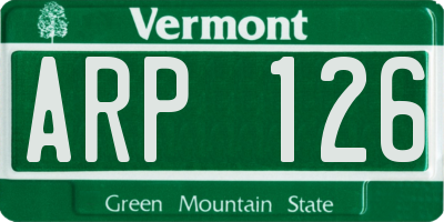 VT license plate ARP126