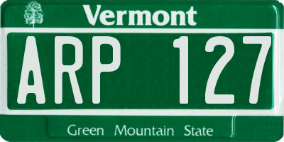 VT license plate ARP127