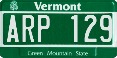 VT license plate ARP129