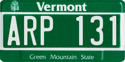 VT license plate ARP131