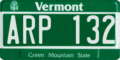 VT license plate ARP132