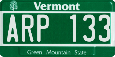 VT license plate ARP133