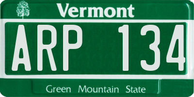 VT license plate ARP134