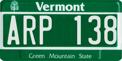 VT license plate ARP138