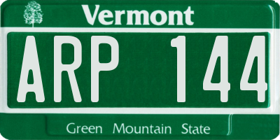 VT license plate ARP144