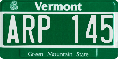 VT license plate ARP145