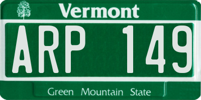 VT license plate ARP149