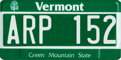 VT license plate ARP152
