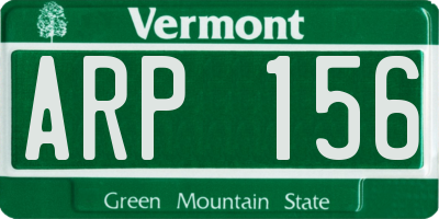 VT license plate ARP156