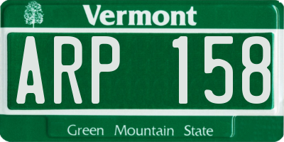 VT license plate ARP158