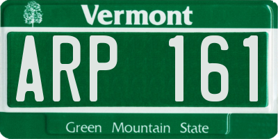 VT license plate ARP161