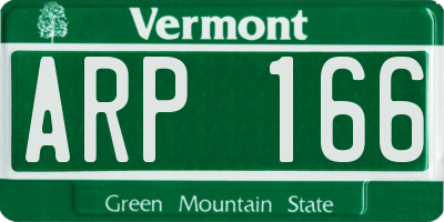 VT license plate ARP166