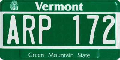 VT license plate ARP172