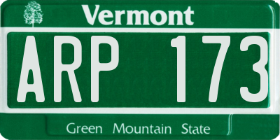 VT license plate ARP173