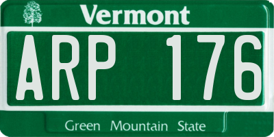 VT license plate ARP176