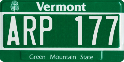 VT license plate ARP177