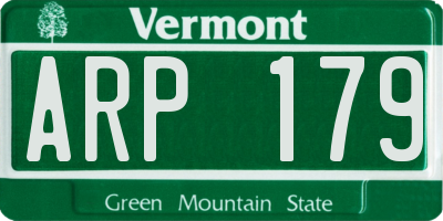 VT license plate ARP179