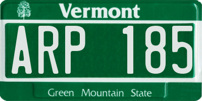 VT license plate ARP185