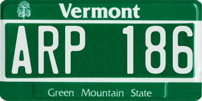 VT license plate ARP186