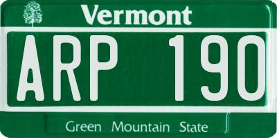 VT license plate ARP190
