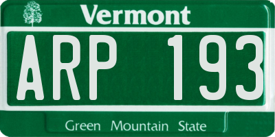 VT license plate ARP193