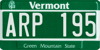 VT license plate ARP195