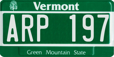 VT license plate ARP197