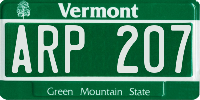 VT license plate ARP207
