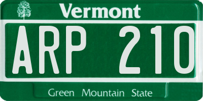 VT license plate ARP210