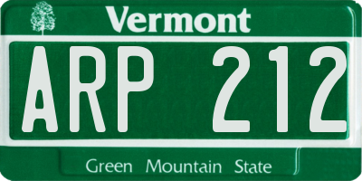 VT license plate ARP212