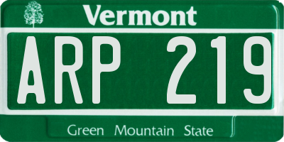 VT license plate ARP219