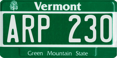 VT license plate ARP230
