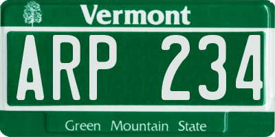 VT license plate ARP234