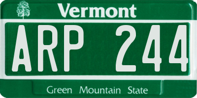 VT license plate ARP244