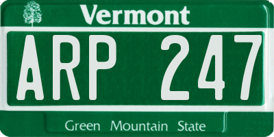 VT license plate ARP247