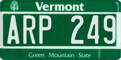 VT license plate ARP249
