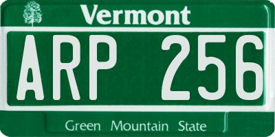 VT license plate ARP256