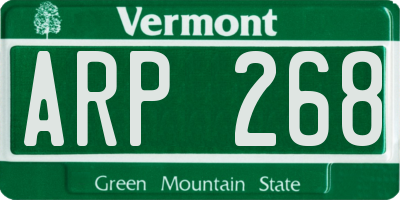 VT license plate ARP268