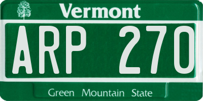 VT license plate ARP270